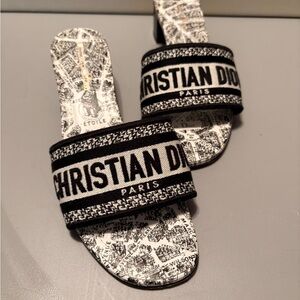 Christian Dior “Dioract / Dway-style” Map Print Mule Heels